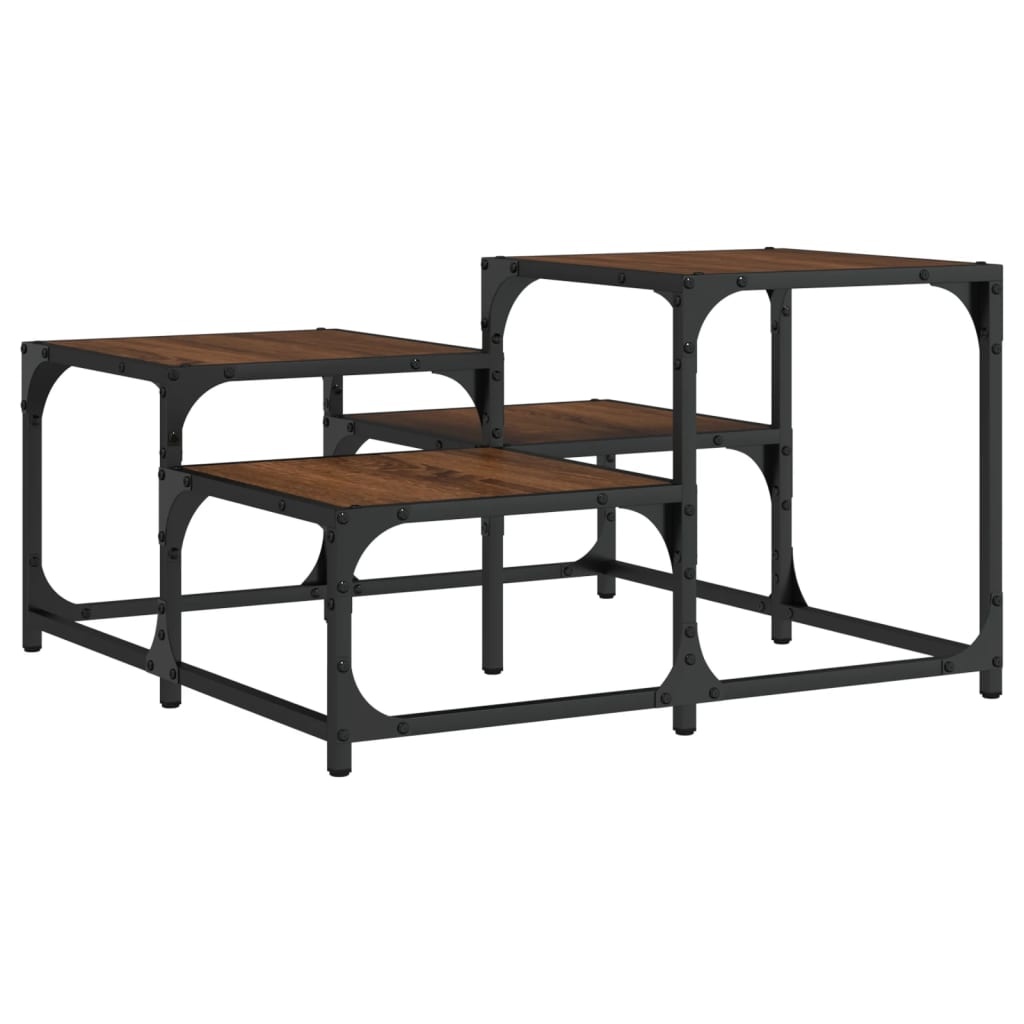 VidaXL Salontafel 68x68x40 cm bewerkt hout bruineikenkleurig