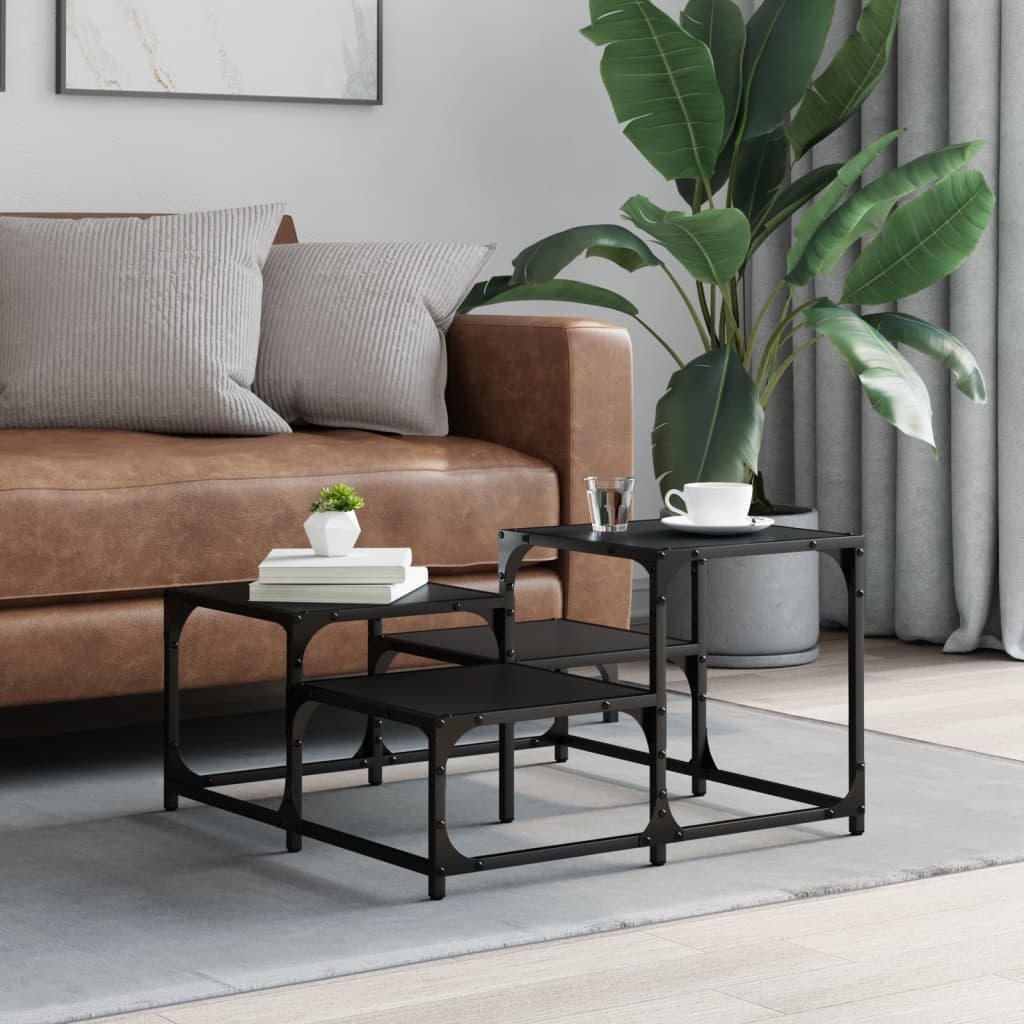VidaXL Salontafel 68x68x40 cm bewerkt hout zwart