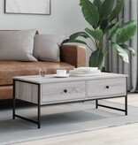 VidaXL Salontafel 101x49x39,5 cm bewerkt hout grijs sonoma eikenkleur