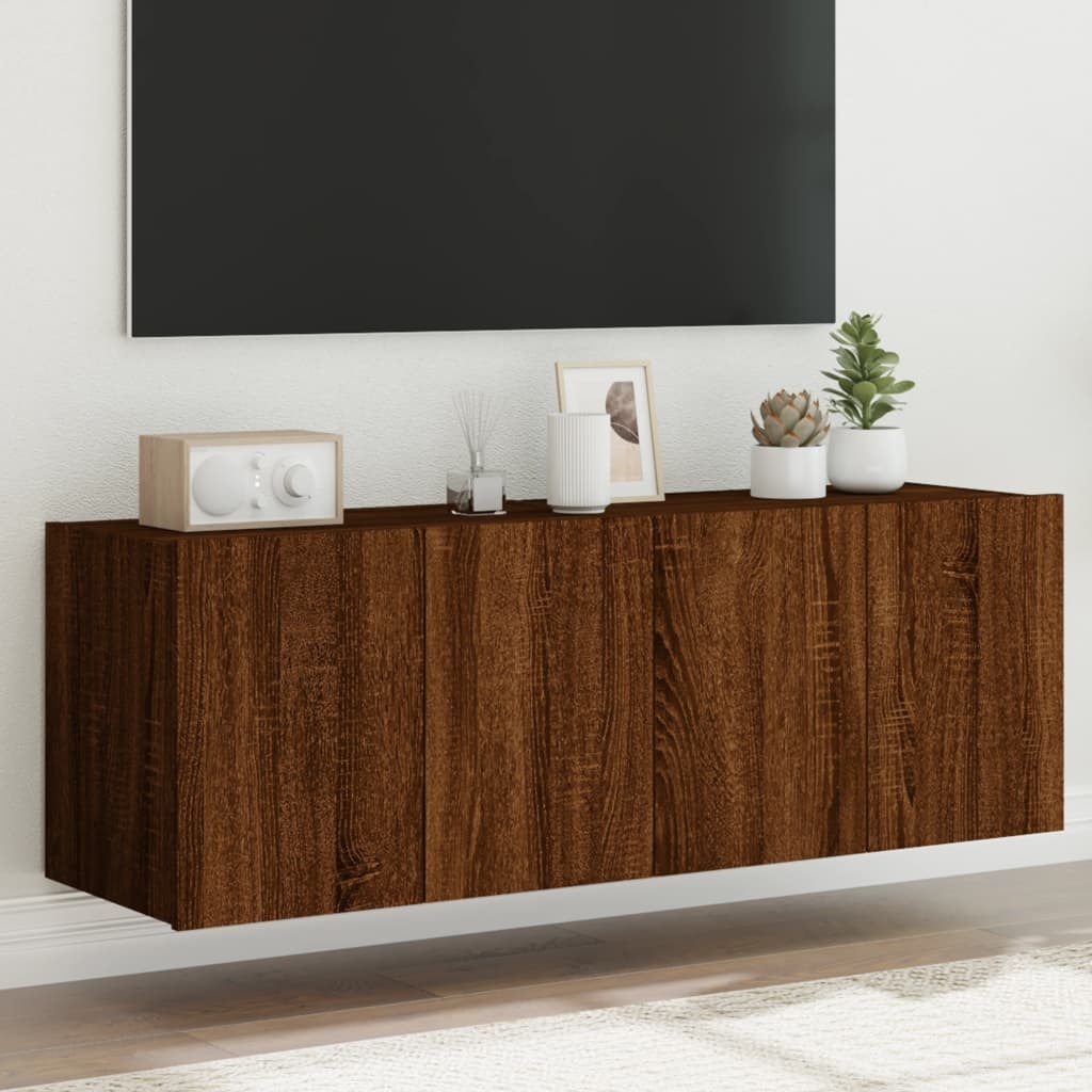 VidaXL Tv-wandmeubels met LED 2 st 60x35x41 cm bruineikenkleurig
