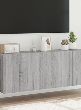 VidaXL Tv-wandmeubels met LED 2 st 60x35x41 cm grijs sonoma eiken