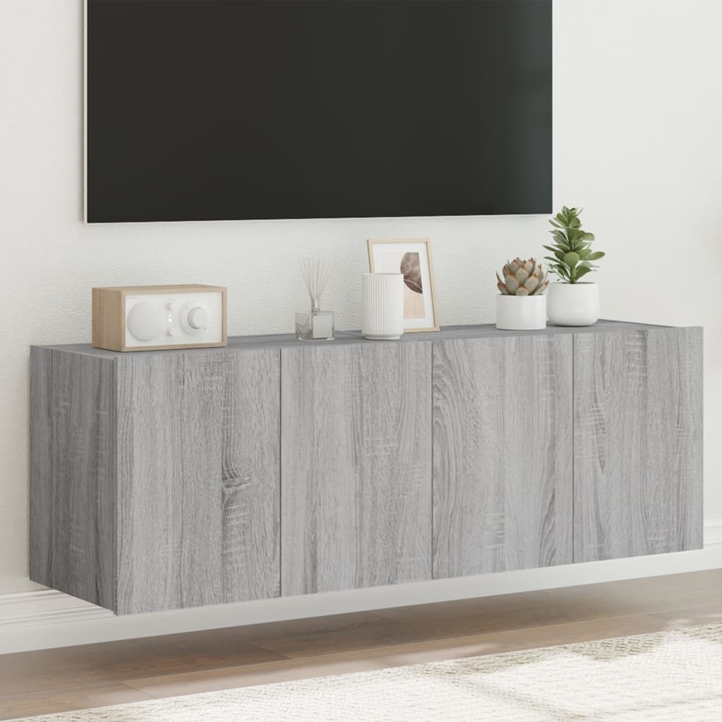 VidaXL Tv-wandmeubels met LED 2 st 60x35x41 cm grijs sonoma eiken