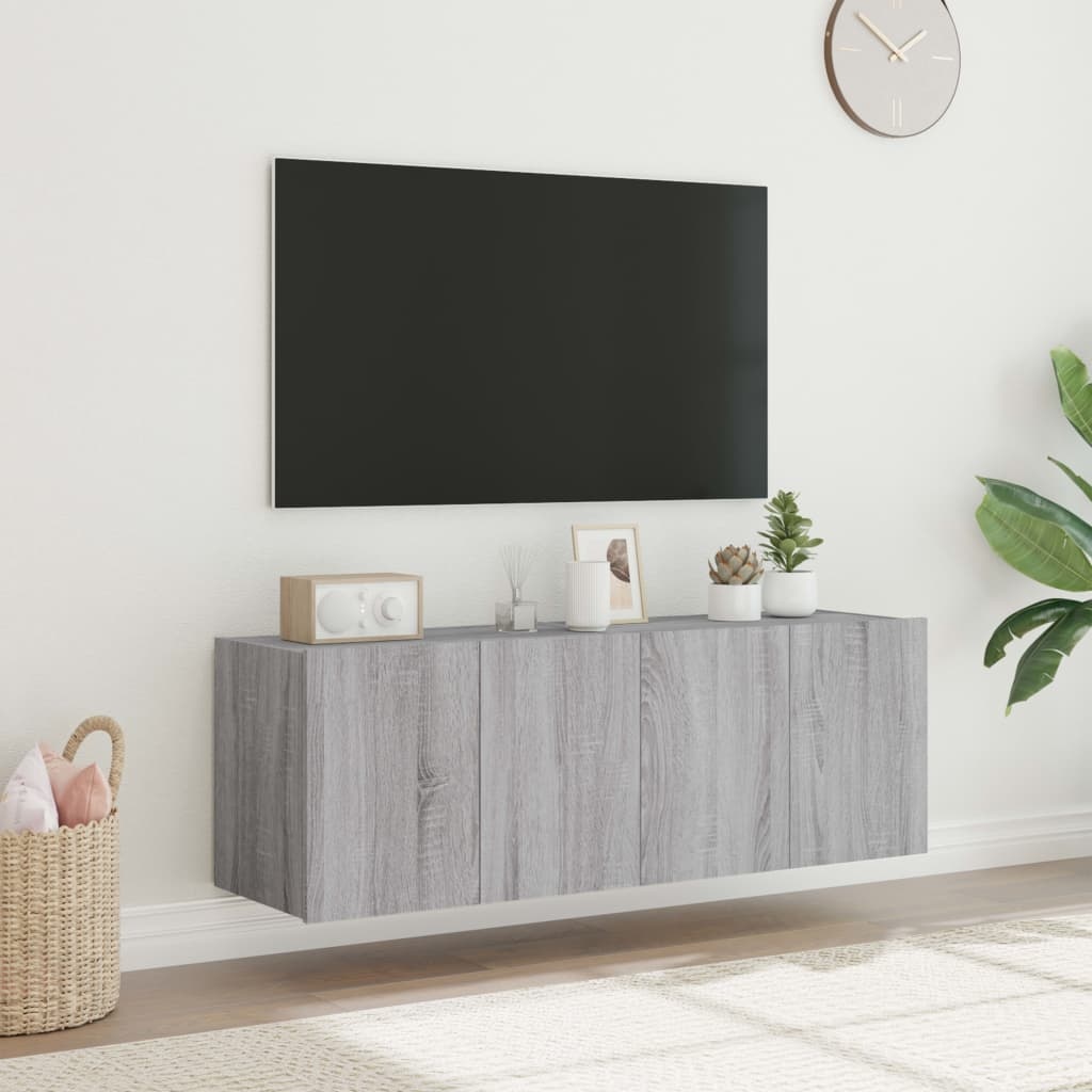 VidaXL Tv-wandmeubels met LED 2 st 60x35x41 cm grijs sonoma eiken