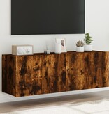 VidaXL Tv-wandmeubels met LED 2 st 60x35x41 cm gerookt eikenkleurig