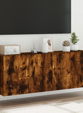 VidaXL Tv-wandmeubels met LED 2 st 60x35x41 cm gerookt eikenkleurig
