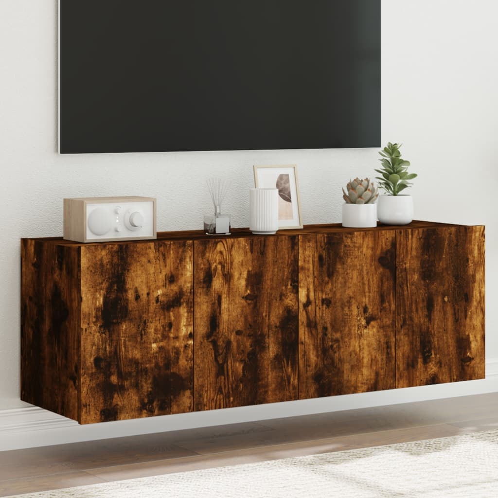 VidaXL Tv-wandmeubels met LED 2 st 60x35x41 cm gerookt eikenkleurig
