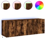 VidaXL Tv-wandmeubels met LED 2 st 60x35x41 cm gerookt eikenkleurig