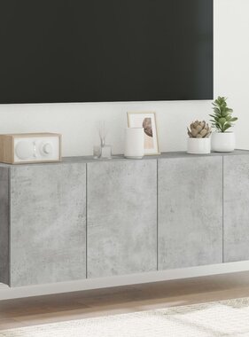 VidaXL Tv-wandmeubels met LED-verlichting 2 st 60x35x41 cm betongrijs