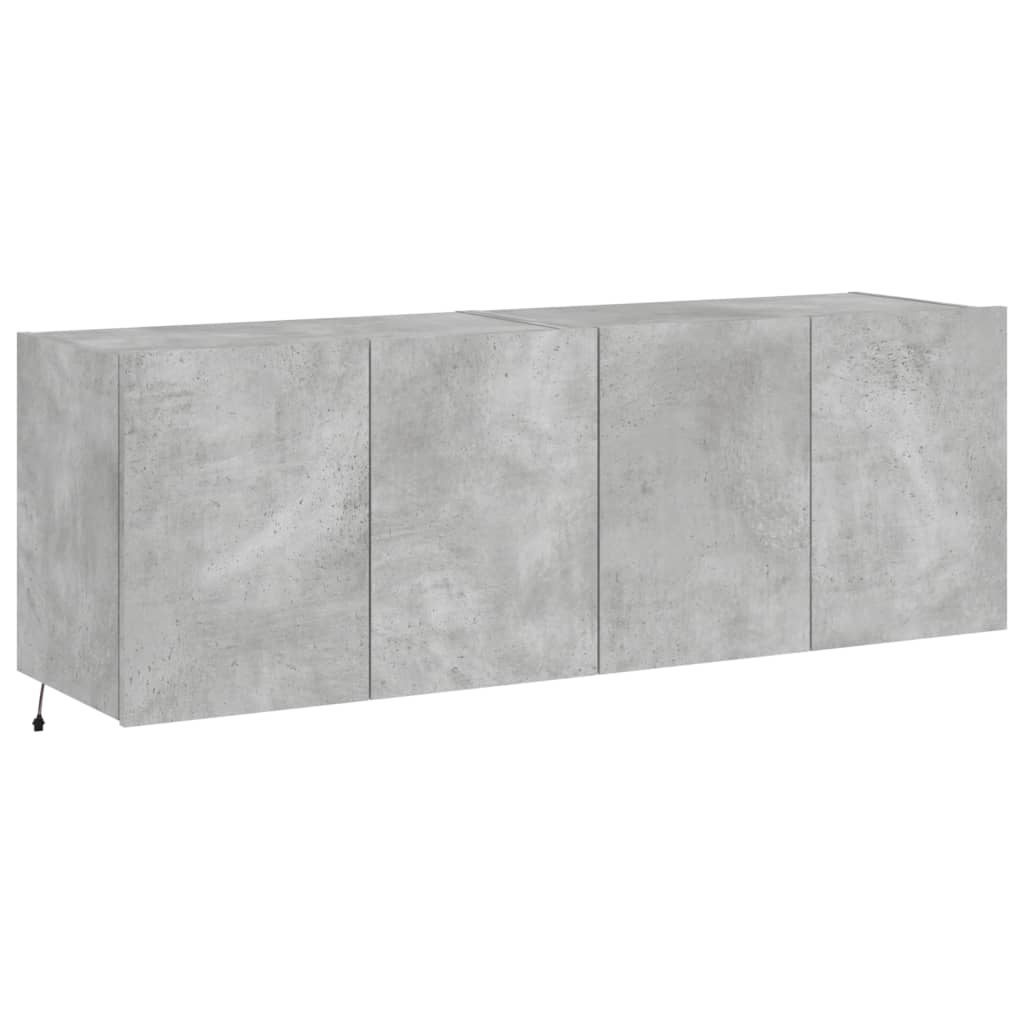 VidaXL Tv-wandmeubels met LED-verlichting 2 st 60x35x41 cm betongrijs