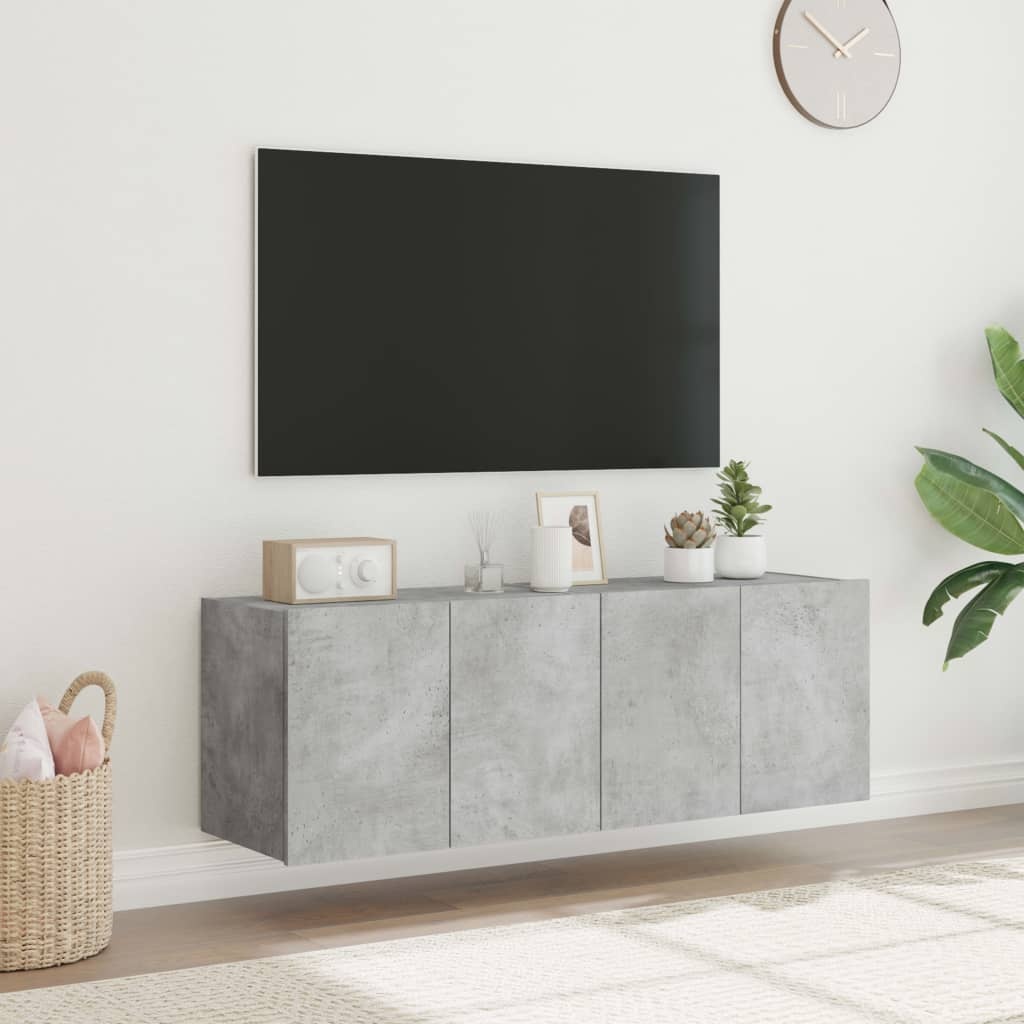 VidaXL Tv-wandmeubels met LED-verlichting 2 st 60x35x41 cm betongrijs