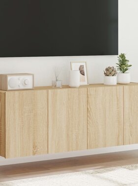 VidaXL Tv-wandmeubels met LED 2 st 60x35x41 cm sonoma eikenkleurig