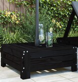 VidaXL Parasolvoetbedekking massief grenenhout zwart