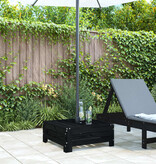 VidaXL Parasolvoetbedekking massief grenenhout zwart