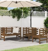 VidaXL 3-delige Loungeset massief grenenhout honingbruin