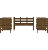 VidaXL 3-delige Loungeset massief grenenhout honingbruin