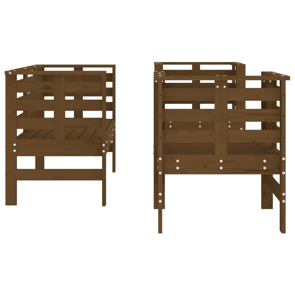 VidaXL 3-delige Loungeset massief grenenhout honingbruin
