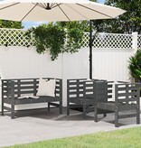 VidaXL 3-delige Loungeset massief grenenhout grijs