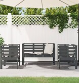 VidaXL 3-delige Loungeset massief grenenhout grijs