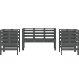 VidaXL 3-delige Loungeset massief grenenhout grijs