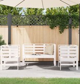 VidaXL 3-delige Loungeset massief grenenhout wit