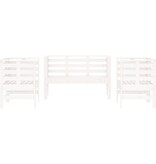 VidaXL 3-delige Loungeset massief grenenhout wit