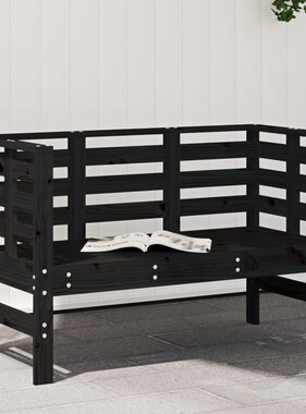 VidaXL Tuinbankje 111,5x53x71 cm massief grenenhout zwart
