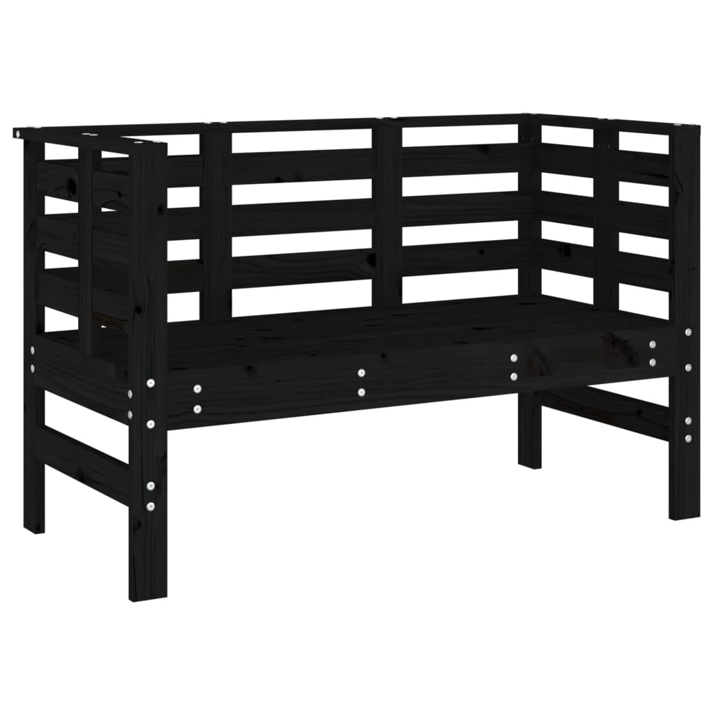 VidaXL Tuinbankje 111,5x53x71 cm massief grenenhout zwart