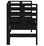 VidaXL Tuinbankje 111,5x53x71 cm massief grenenhout zwart
