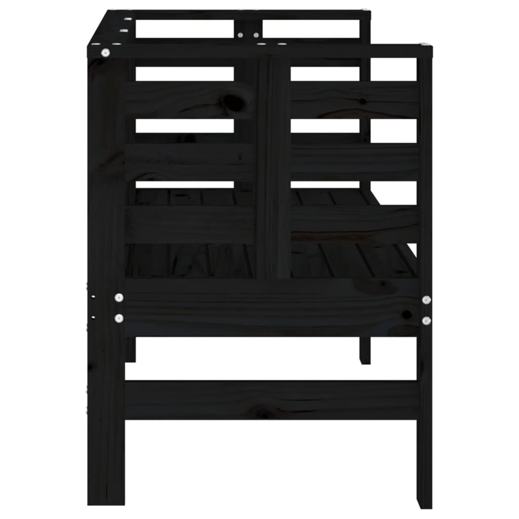 VidaXL Tuinbankje 111,5x53x71 cm massief grenenhout zwart