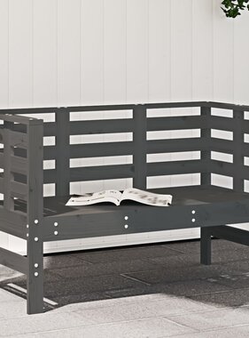 VidaXL Tuinbankje 111,5x53x71 cm massief grenenhout grijs