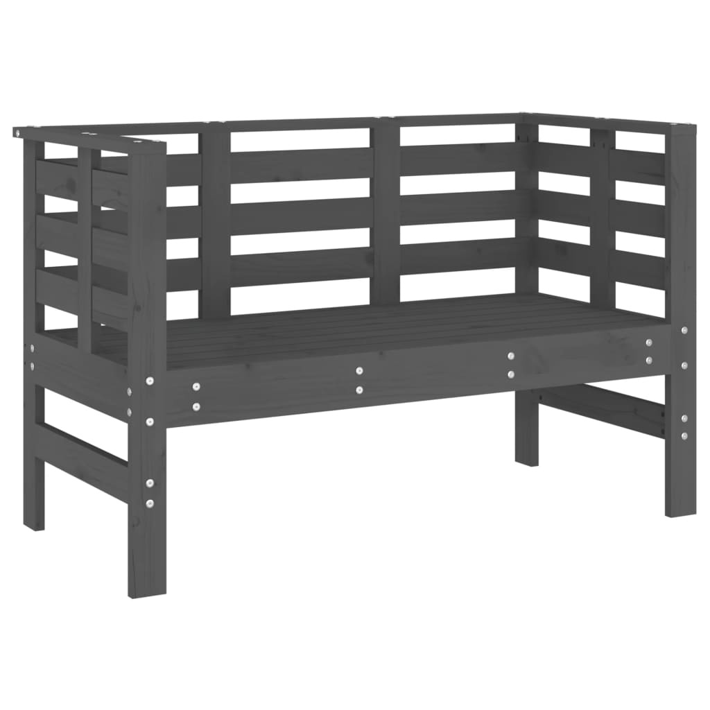 vidaXL Tuinbankje 111,5x53x71 cm massief grenenhout grijs