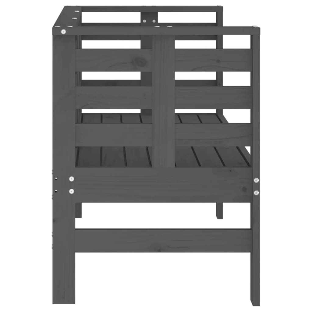 VidaXL Tuinbankje 111,5x53x71 cm massief grenenhout grijs