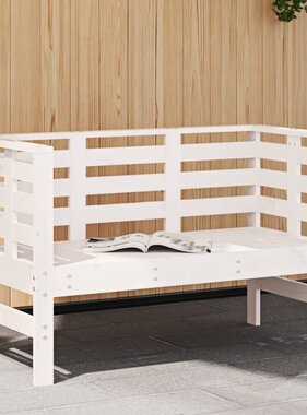 VidaXL Tuinbankje 111,5x53x71 cm massief grenenhout wit