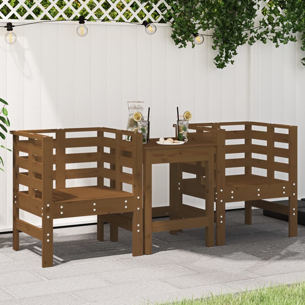 VidaXL Tuinstoelen 2 st 61,5x53x71 cm massief grenenhout honingbruin