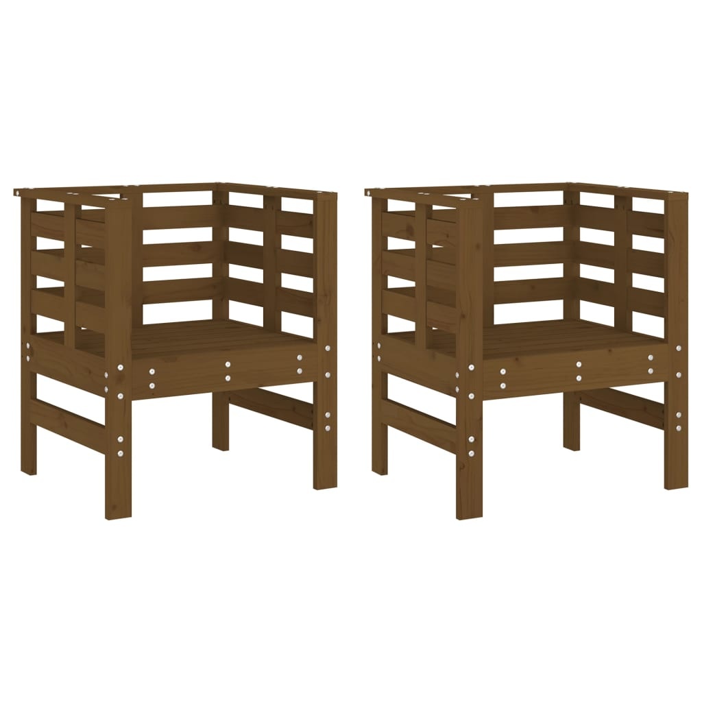 VidaXL Tuinstoelen 2 st 61,5x53x71 cm massief grenenhout honingbruin
