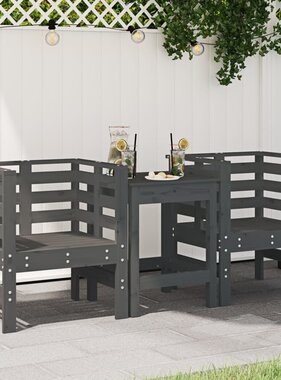 VidaXL Tuinstoelen 2 st 61,5x53x71 cm massief grenenhout grijs