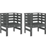 VidaXL Tuinstoelen 2 st 61,5x53x71 cm massief grenenhout grijs