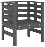 VidaXL Tuinstoelen 2 st 61,5x53x71 cm massief grenenhout grijs