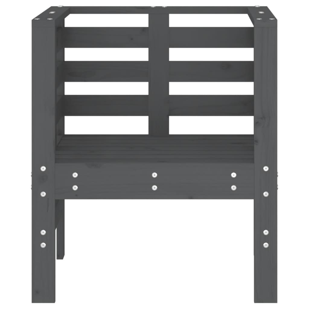 VidaXL Tuinstoelen 2 st 61,5x53x71 cm massief grenenhout grijs