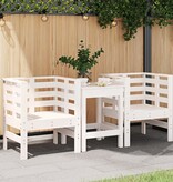 VidaXL Tuinstoelen 2 st 61,5x53x71 cm massief grenenhout wit