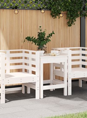 VidaXL Tuinstoelen 2 st 61,5x53x71 cm massief grenenhout wit