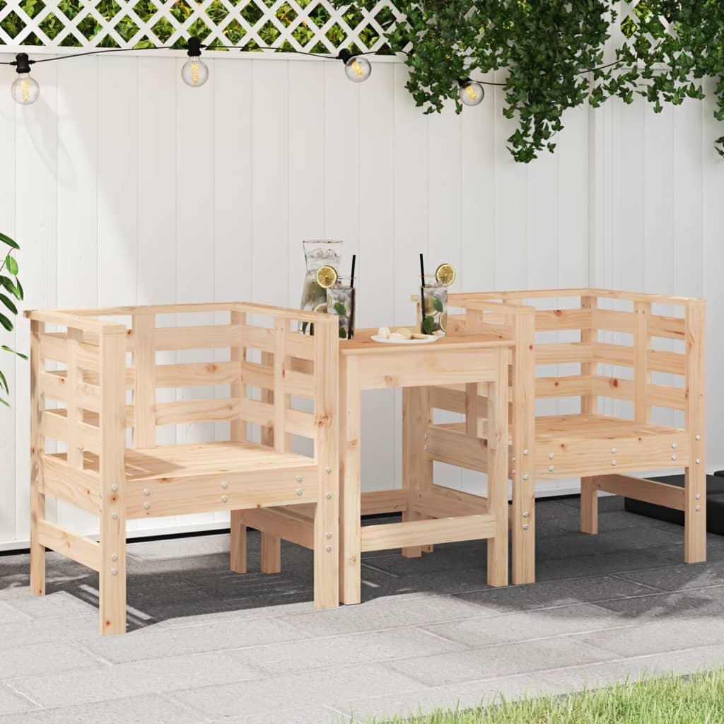 VidaXL Tuinstoelen 2 st 61,5x53x71 cm massief grenenhout