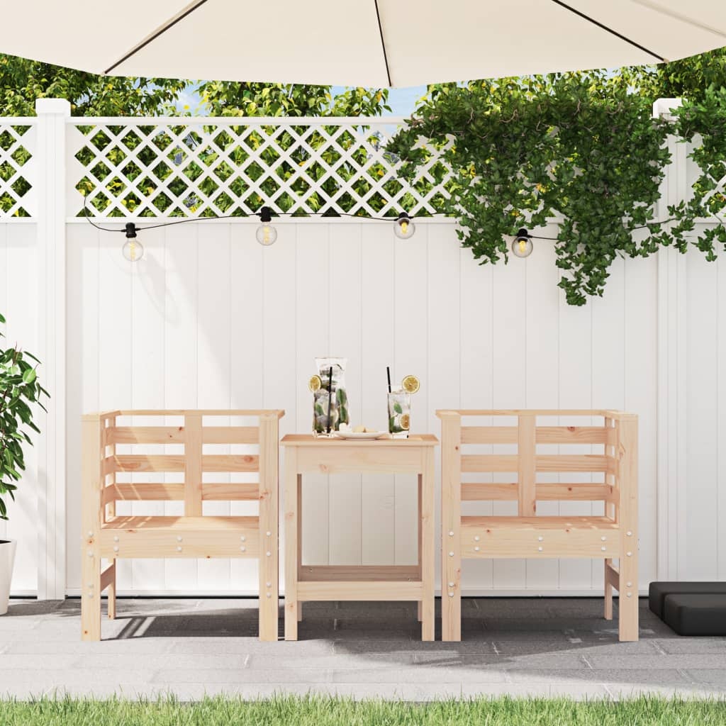 VidaXL Tuinstoelen 2 st 61,5x53x71 cm massief grenenhout