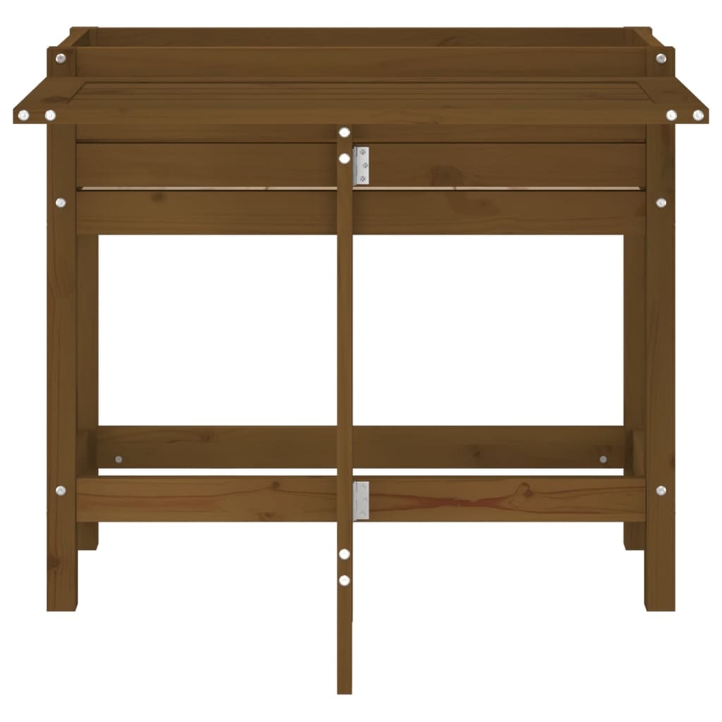 VidaXL Plantenbak met inklapbaar tafelblad grenenhout honingbruin