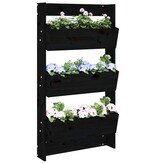 VidaXL Plantenbak wandmontage 3-laags 60x18,5x110 cm grenenhout zwart