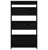 VidaXL Plantenbak wandmontage 3-laags 60x18,5x110 cm grenenhout zwart