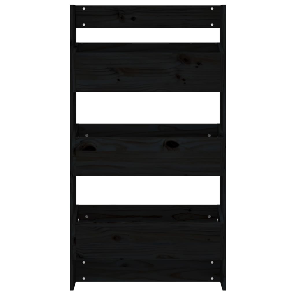VidaXL Plantenbak wandmontage 3-laags 60x18,5x110 cm grenenhout zwart