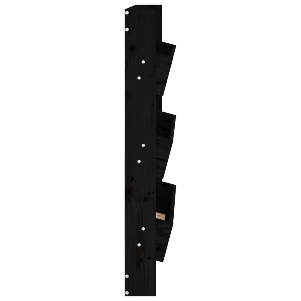 VidaXL Plantenbak wandmontage 3-laags 60x18,5x110 cm grenenhout zwart