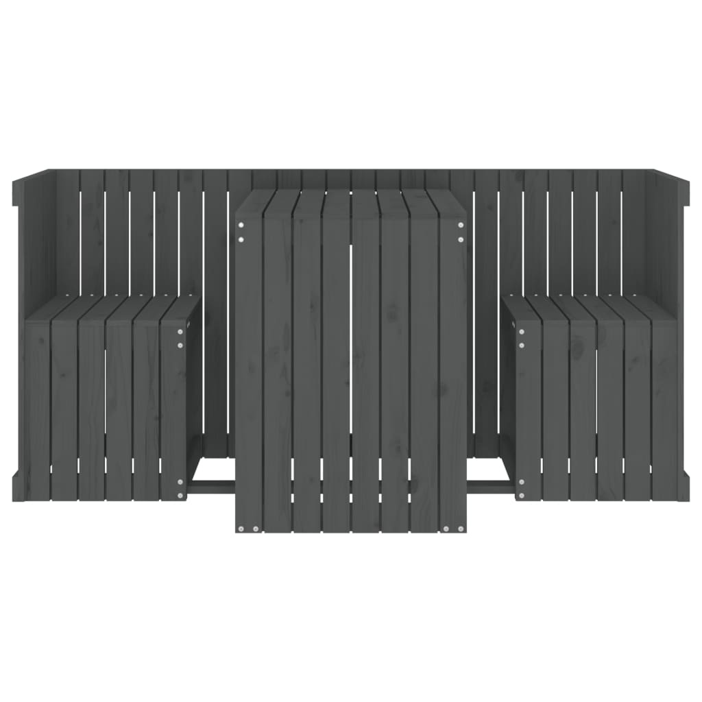 VidaXL Balkonset 2-zits massief grenenhout grijs