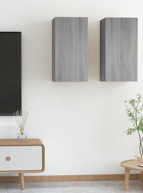 vidaXL Tv-meubelen 2 st 30,5x30x60 cm bewerkt hout grijs sonoma eiken
